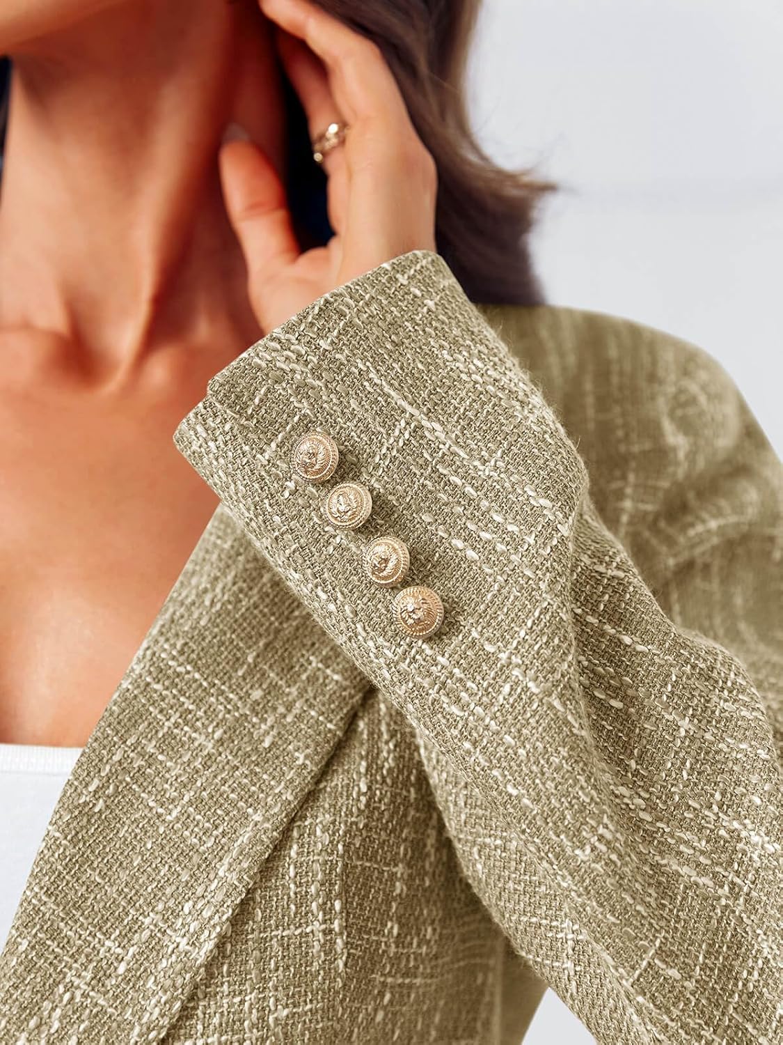 Women's 2-Piece Tweed Blazer & Shorts Set
